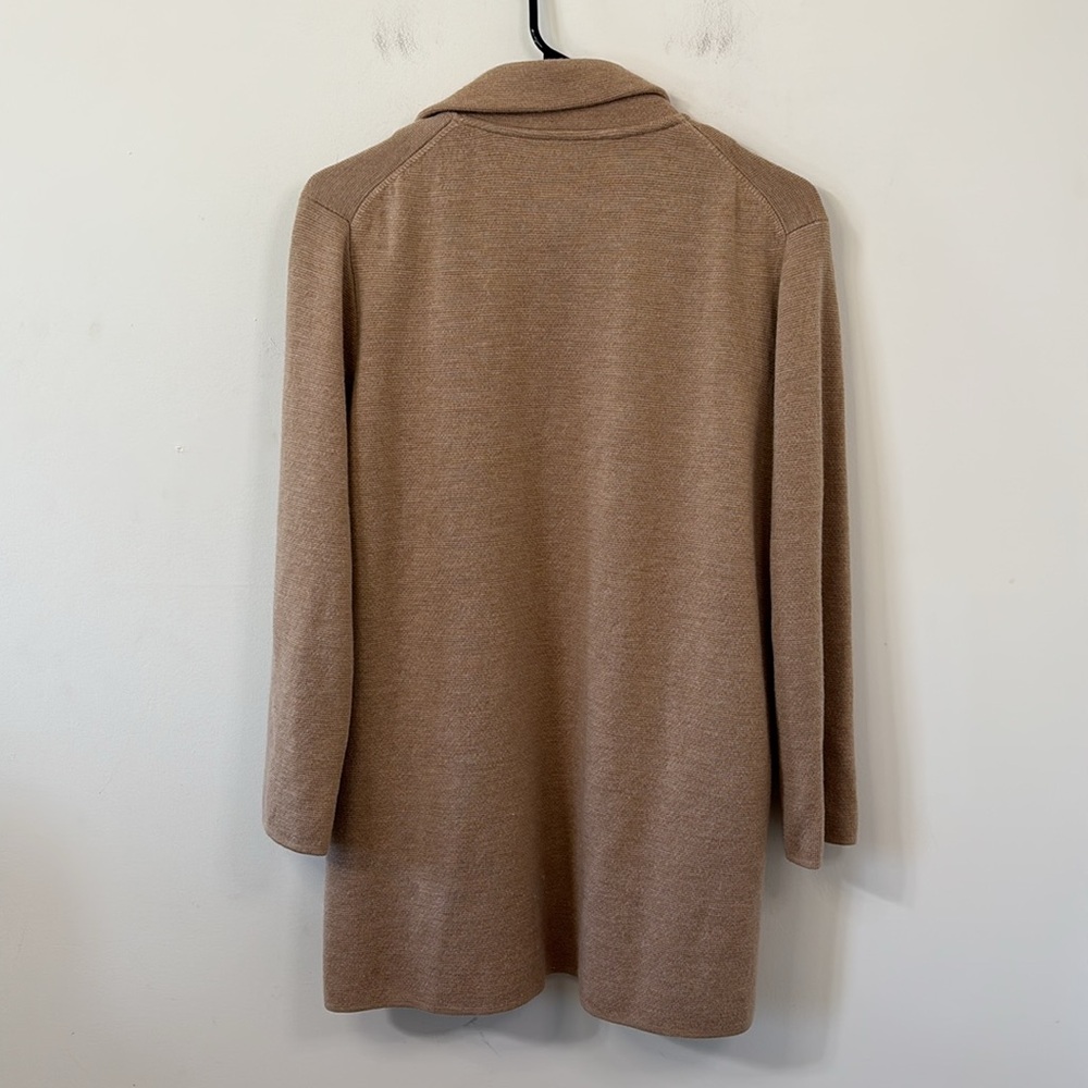 J.Crew Open-Front Sweater-Blazer 100% Merino Wool Tan Size Medium - Picture 7 of 9